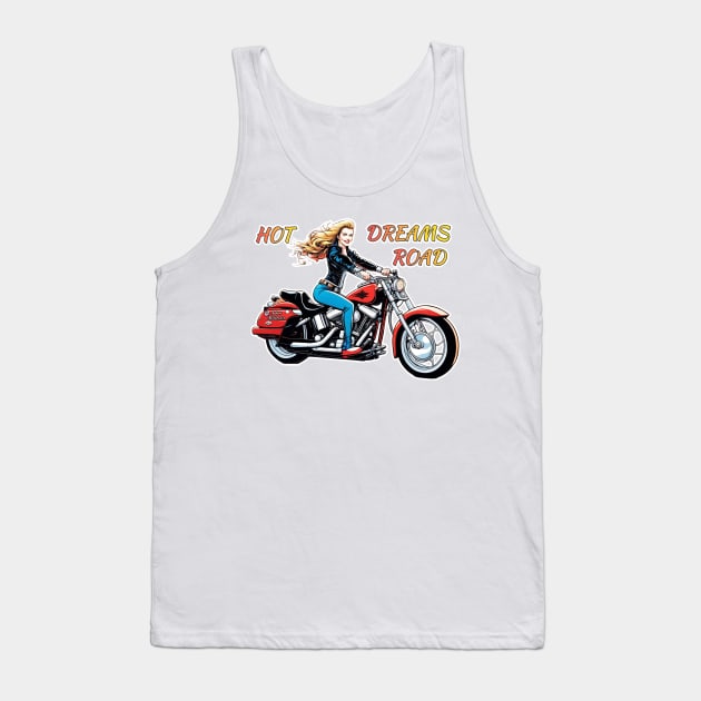 Girl Hot Dreams Road Tank Top by Andrea Matarazzo